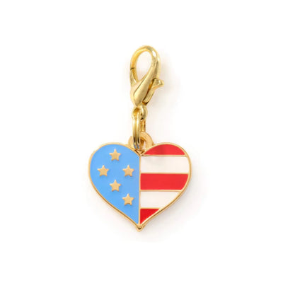 American Flag Heart | Dog Collar Charm