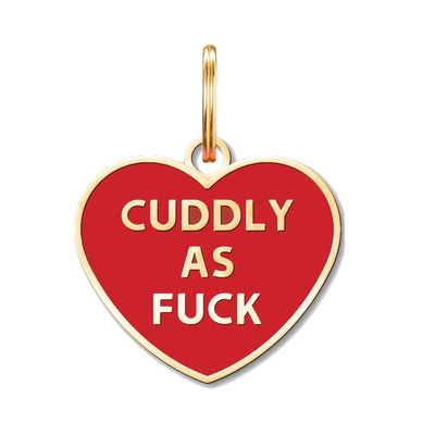 Cuddly As F*ck Heart | Enamel Dog Tag