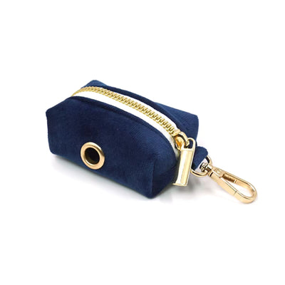 Dark Blue Velvet Waste Bag Holder