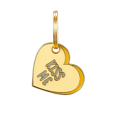 Kiss Me | Heart Enamel Dog Tag