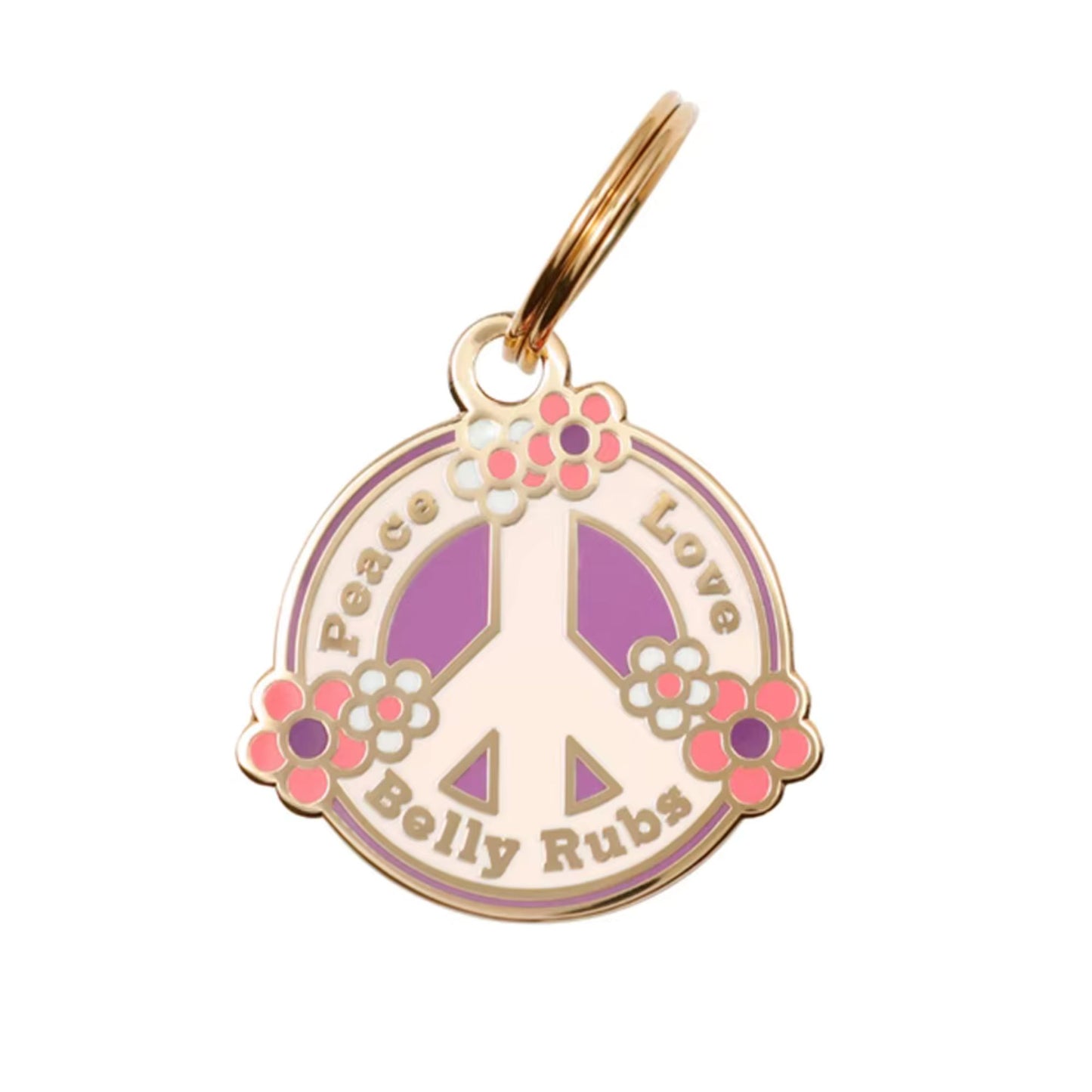 Peace Love Belly Rubs | Enamel Dog Tag